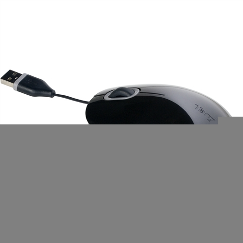 Targus Cord-Storing Optical Mouse. Technologie de détecteur de mouvement: Optique, Résolution en mouvement: 1000 DPI, Quan