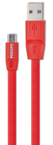 Philips DLC2518C/97 USB-kaabel USB 2.0 1,2 m USB A Micro-USB A Punane