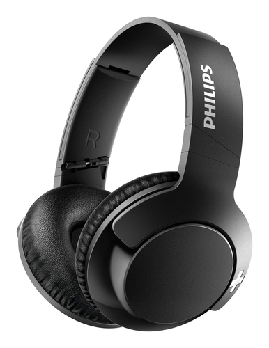 Philips BASS SHB3175BK - Headphones with mic - full size - Bluetooth - wireless - noise isolating - black - SHB3175BK/00