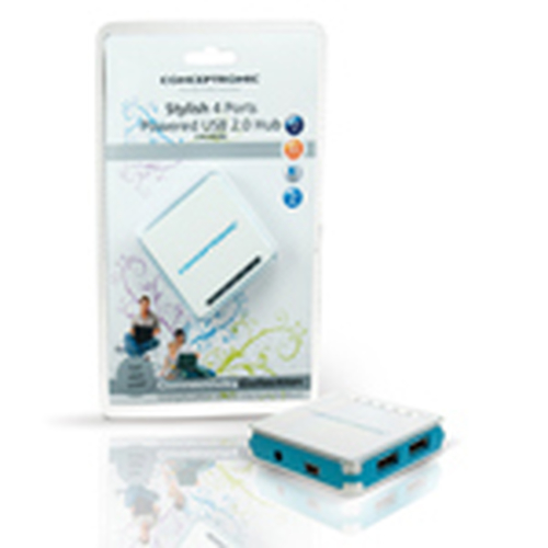 Conceptronic USB 2.0 Hub 480 Mbit/s Sinine, Valge