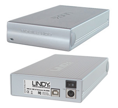 Lindy USB 2.0 Drive Enclosure Hõbe 3.5