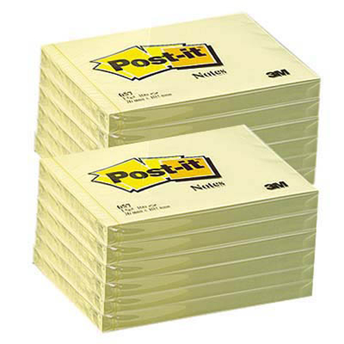 3M Post-it 76 x 102mm (12 x 100) kleebisetikett Kollane 12 tk