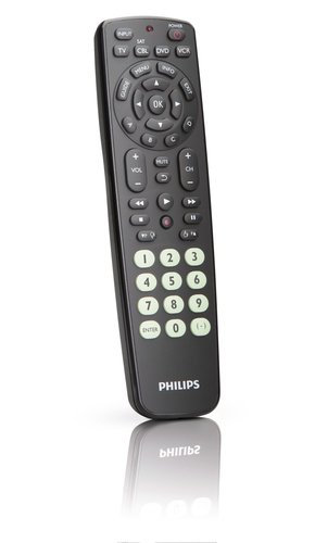 Philips SRP2004WM/17 télécommande IR Wireless DTV, DVD/Blu-ray, DVDR-HDD, DVR, SAT, TV, VCR Appuyez sur les boutons 0