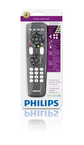 Philips Perfect replacement SRP4004/27 mando a distancia IR inalámbrico DVD/Blu-ray, DVDR-HDD, SAT, TV, VCR Botones 2