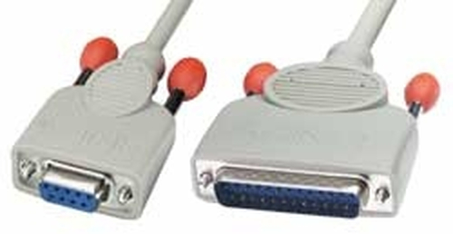 Lindy Serial Adaptor Cable, 25 Way D Male -> 9 Way D Female
