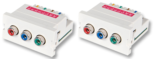 Lindy CAT5e/6 Modular AV Extender, 3 x Phono Balta