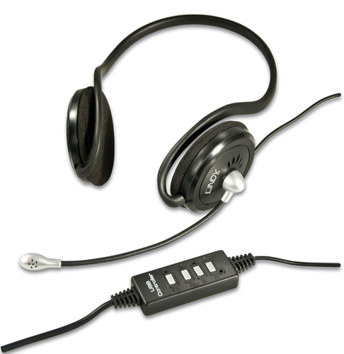 Lindy Stereo Headset Laisvų rankų įranga Vielinis Juoda
