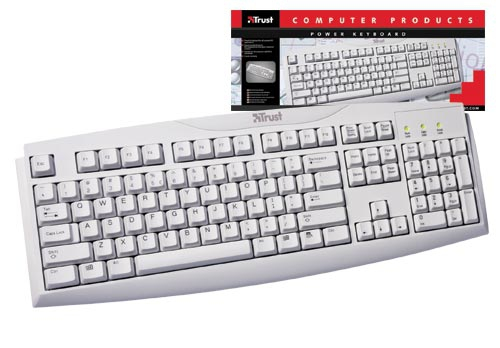 Trust 12015 klaviatuur PS/2 Valge