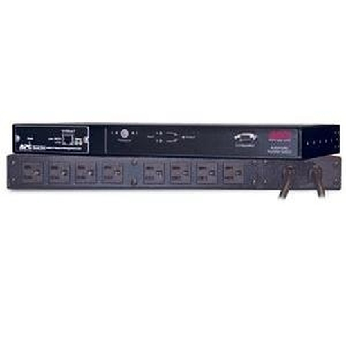 AP7750 APC Automatic Transfer Switch - Interruptor redundante montaje en bastidor - CA 120 V - Ethernet 10/100 - conectores de salida 8 - 1U - Canadá Estados Unidos - negro - para P/N SU3000RMNET-1EW SUM3000RMXL2U SUM3000RMXL2U-TU SURTA3000XL SURTA3000XL-TU