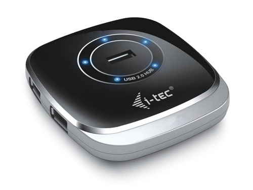 i-tec USB2HUB4 jaotur 480 Mbit/s Must, Hõbe