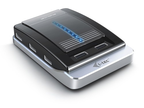 i-tec USB2HUB7 jaotur 480 Mbit/s Must, Hõbe