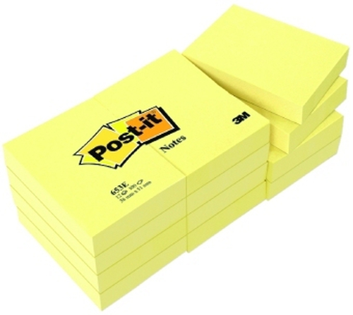 3M Post-it 38 x 51mm (12 x 100) kleebisetikett Kollane 12 tk