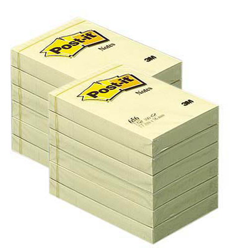 3M Post-it 51 x 76mm (12 x 100) kleebisetikett Kollane 12 tk