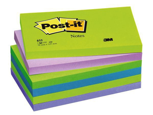 3M Post-it 655MT kleebisetikett Sinine, Roheline, Lilla 6 tk