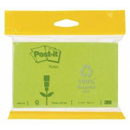 3M Post-it 76 x 127mm (2 x 100) kleebisetikett Roheline 2 tk
