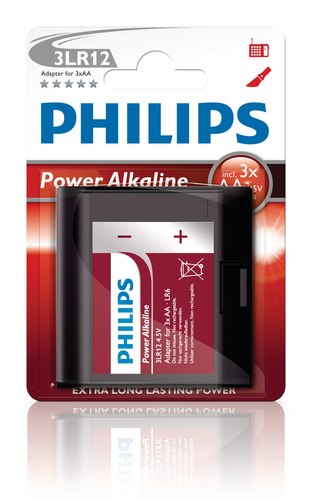 Philips Power Alkaline 3LR12P1B/10 majapidamispatarei Ühekordne patarei 4.5V Aluseline