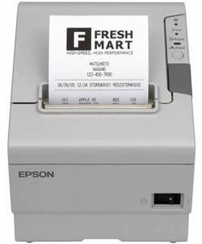 Epson TM T88V - Impresora de recibos - línea térmica - rollo 8 cm - hasta 300 mm/segundo - USB serial - cortador - blanco frío - C31CA85014