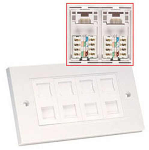 Lindy CAT6 Double Wall Plate White