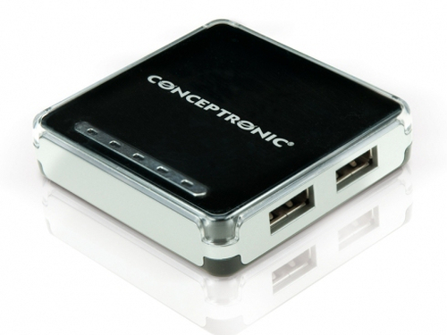Conceptronic C4USB2 480 Mbit/s Must, Kroom, Hõbe