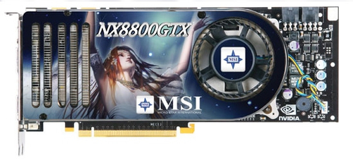 MSI NX8800GTX-T2D768E - Tarjeta gráfica - GF 8800 GTX - 768 MB GDDR3 - PCIe x16 - NX8800GTX-T2D768E