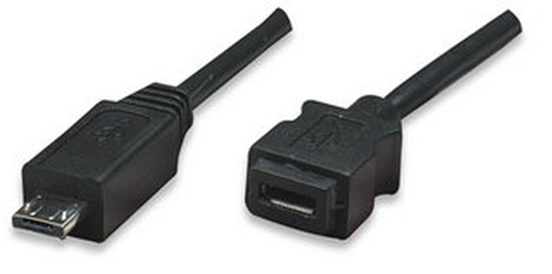 Manhattan 307406 USB kabelis 1,8 m Micro-USB A Juoda