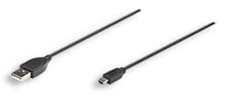 Cable USB MANHATTAN 322638 322638 Cable USB V2.0 A-Mini B 0.9M Ngro - 322638