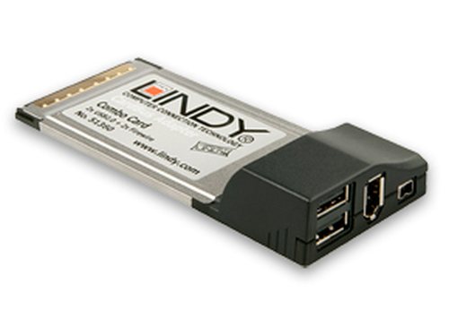 Lindy USB 2.0 FireWire CardBus Adapter interfeisa karte/adapteris
