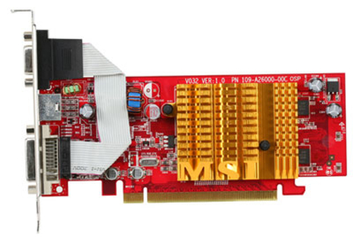 RX1050-TD128E MSI RX1050-TD128E - Tarjeta gráfica - Radeon X1050 - 128 MB DDR2 - PCIe x16