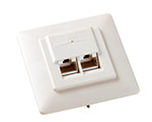 Equip Outlets Surface Mounted Cat.5e, 2-Port, pearl white, 5er Box