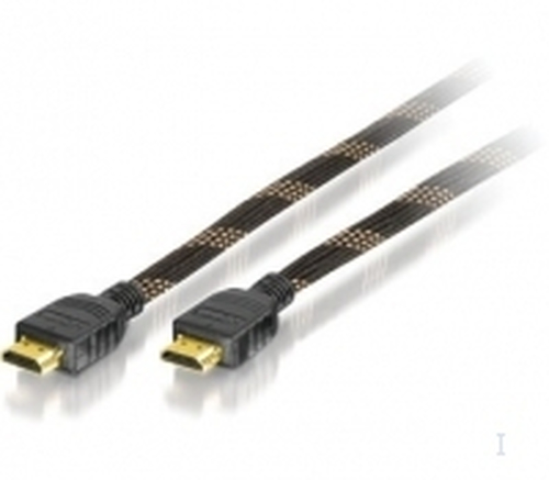 Equip HDMI -> HDMI, M->M, 3,0m HDMI kabelis 3 m Juoda, Auksas