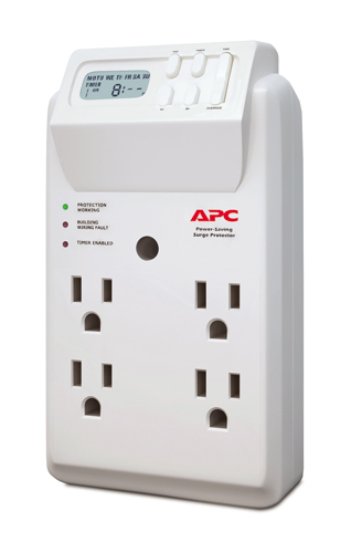 P4GC APC SurgeArrest Essential Power-Saving Timer - Protector contra sobretensiones - CA 120 V - conectores de salida 4 - blanco