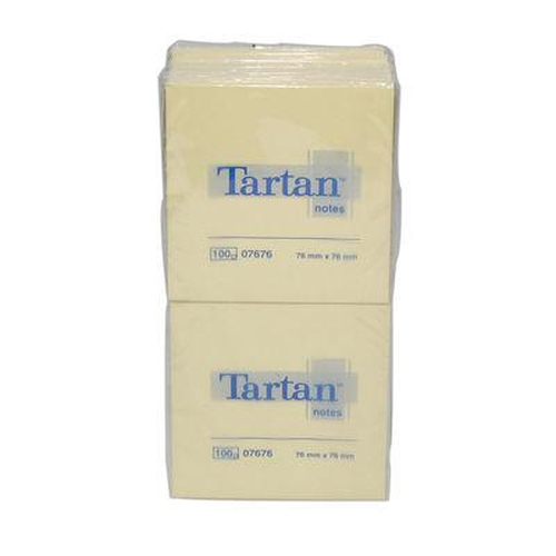 3M Post-it Tartan 76 x 76mm (12 x 100) kleebisetikett Kollane 12 tk