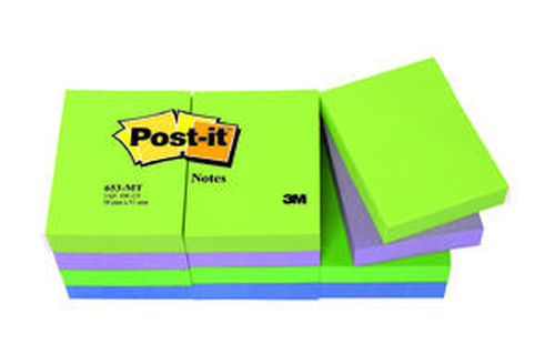 3M Post-it 653MT kleebisetikett Sinine, Roheline, Lilla 12 tk