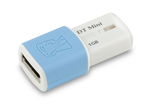 Kingston DataTraveler Mini - Migo Edition - Unidad flash USB - 1 GB - USB 20 - azul claro - DTM/1GB