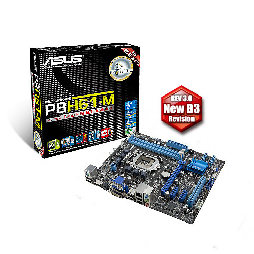 ASUS P8H61-M emaplaat Intel H61 LGA 1155 (Socket H2) Mikro ATX