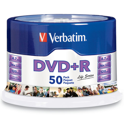 97174 DVDR Verbatim 47GB 16X Spindle C/50 97174