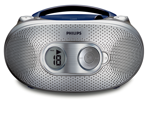 Philips AZ1021/96 garso kolonėlių komplektas namams 2 W Mėlyna, Sidabras