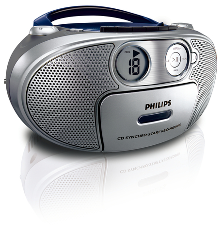 Philips AZ1022/61 garso kolonėlių komplektas namams 2 W Mėlyna, Sidabras