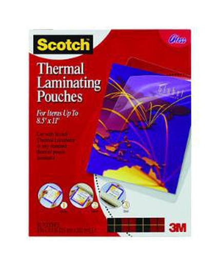 3M THERMAL POUCHES, LETTER SIZE 9 IN X 11.4 IN 50/PACK
