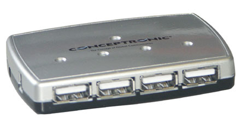 Conceptronic USB 2.0 4 port Pocket Hub 480 Mbit/s