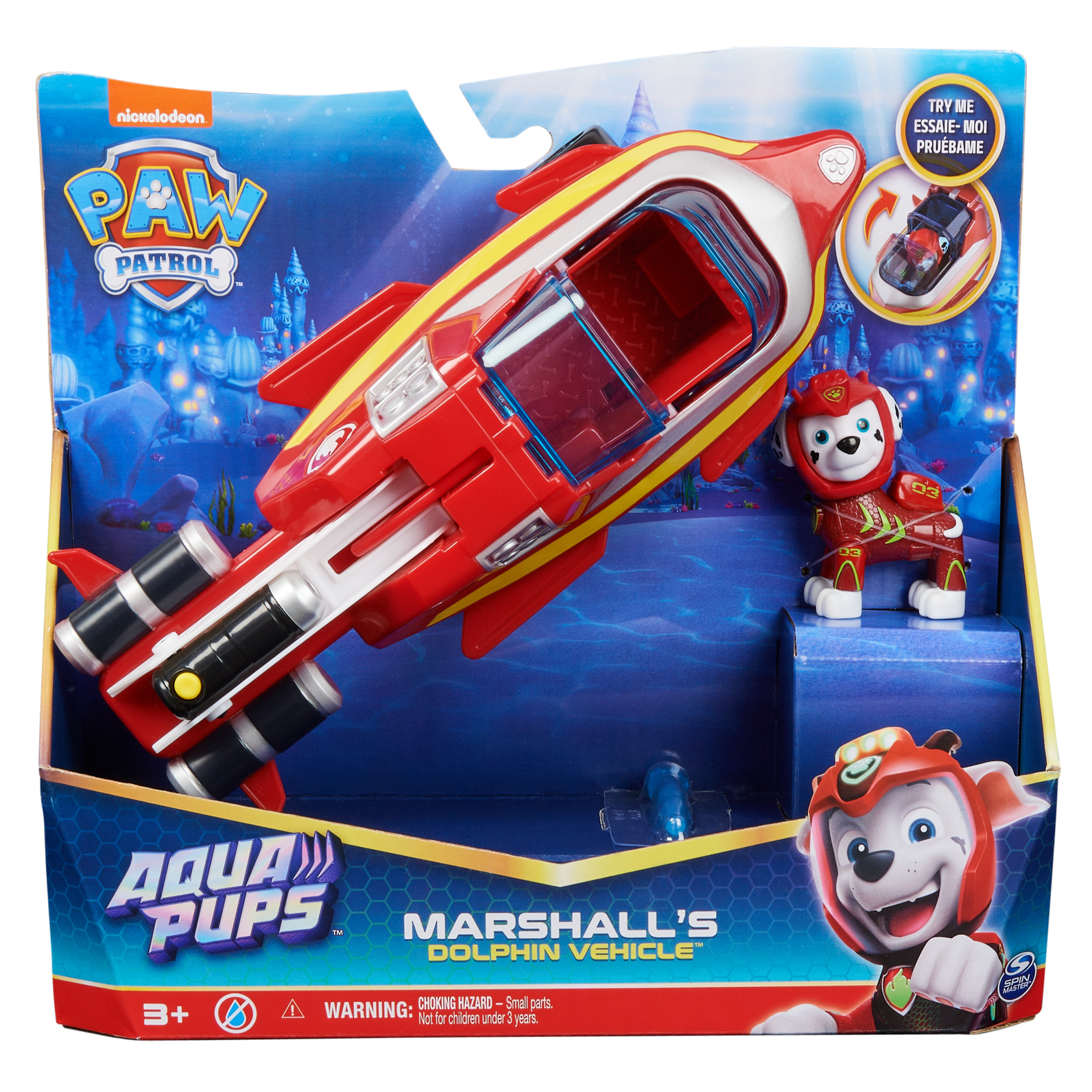 Spin Master PAW Patrol Aqua Pups Marshall Transforming Dolphin Vehicle