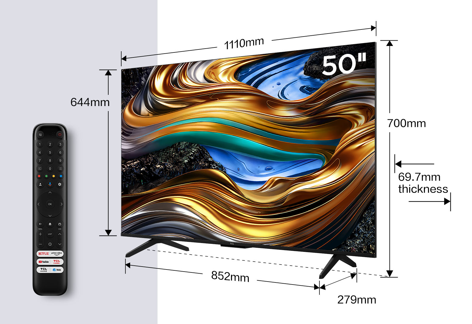 Specs TCL P79 50P79B TV 127 cm (50") 4K Ultra HD Smart TV Wi-Fi Titanium ( 50P79B)