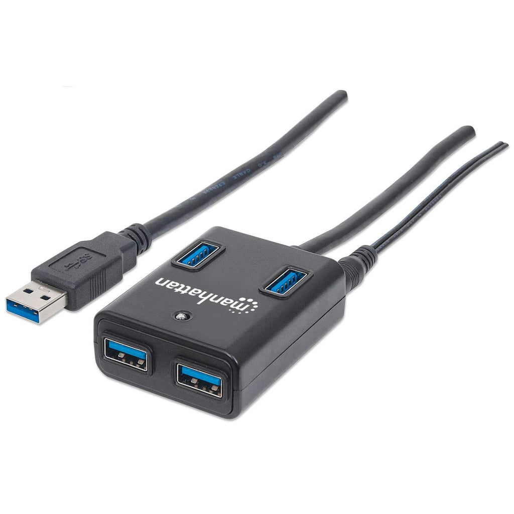 Manhattan 162302 sąsajos šakotuvas USB 3.2 Gen 1 (3.1 Gen 1) Type-A 5000 Mbit/ai Juoda