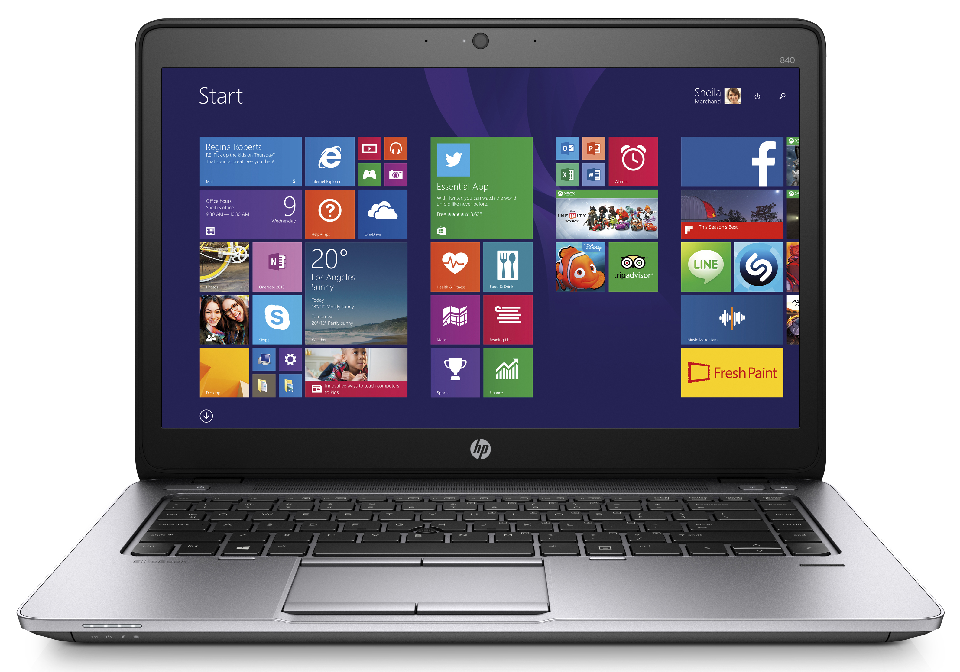 hp elitebook 840 g2 2.6ghz i7-5600u 14" 1920 x 1080pixels 银质