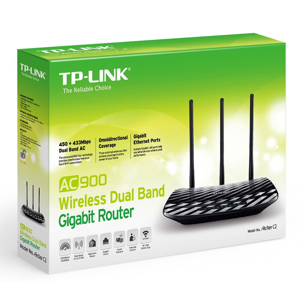 Specs Tp Link Archer C2 V3 Wireless Router Gigabit Ethernet Dual Band 2 4 Ghz 5 Ghz Black Wireless Routers Archer C2 V3