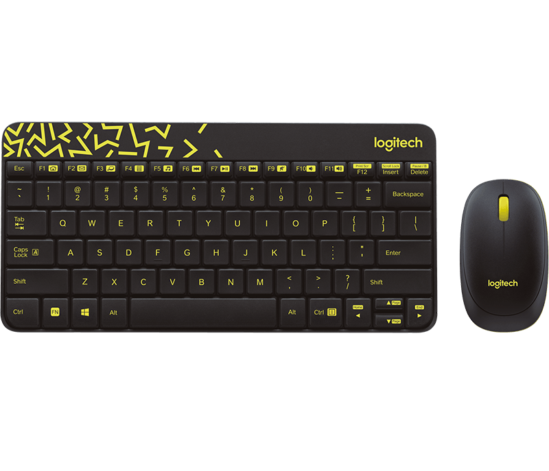 Product Datasheet Logitech Mk240 Nano Keyboard Rf Wireless Qwerty Us English Black Yellow Keyboards 9 00