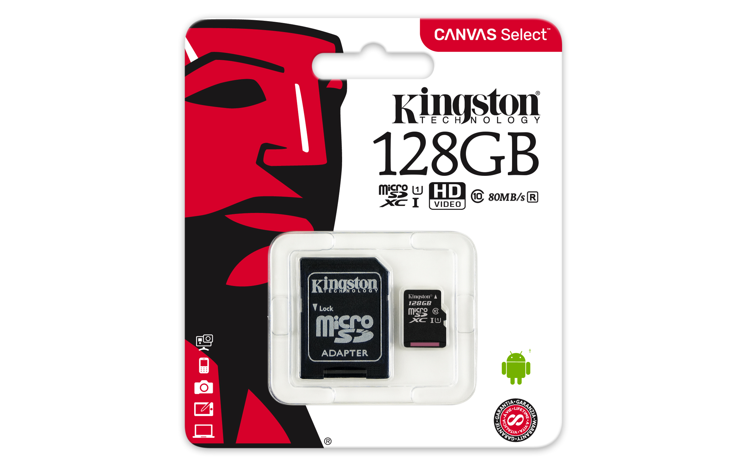 Sd micro 128gb cl10 uhs-i con adatt 80mb/s Sd micro 128gb cl10 uhs-i con adatt 80mb/s