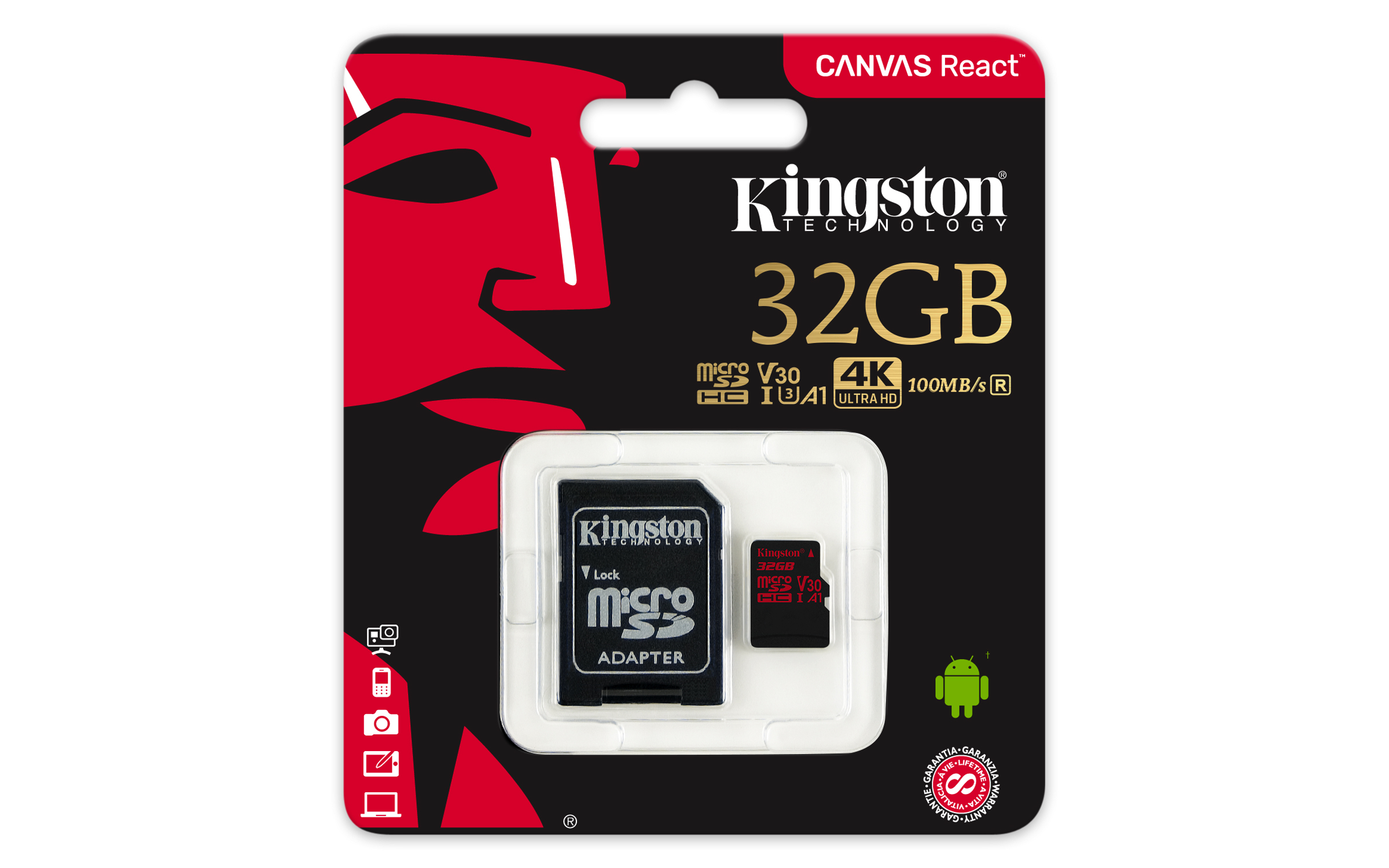 Sd micro 32gb cl10 uhs-i u3 adatt. 100mb/s Sd micro 32gb cl10 uhs-i u3 adatt. 100mb/s