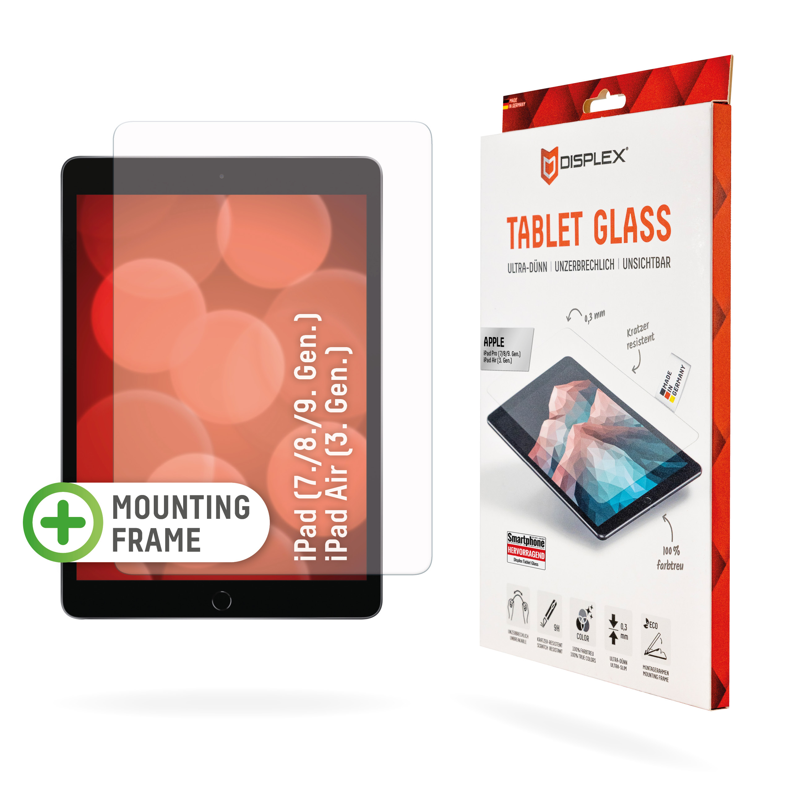 Displex Tablet Glass (9H) für iPad (7./8./9. Gen.)/Air (3.