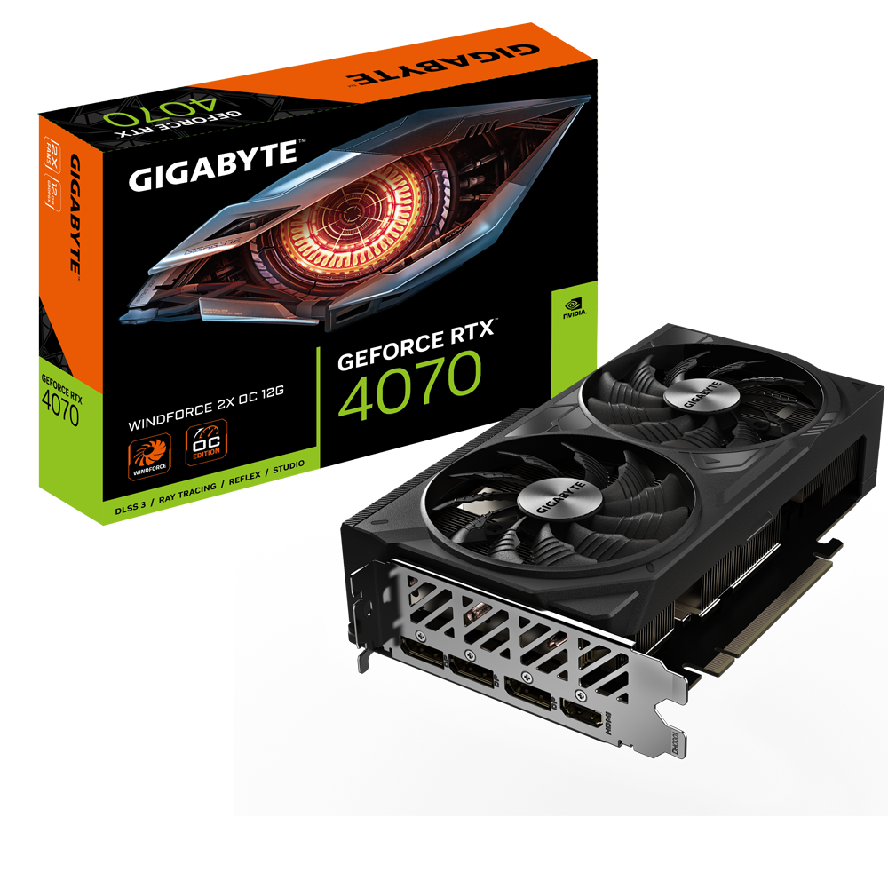 Gigabyte GeForce RTX 4070 WINDFORCE 2X OC 12G NVIDIA GeForce RTX 4070 Ti 12 GB GDDR6X